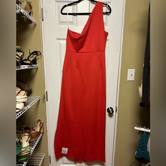 Red ASOS One Shoulder Dress - Picture 7 of 7